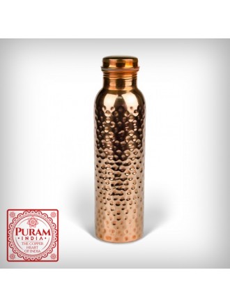 Miedziana butelka młotkowana antybakteryjna 900ml - 1887