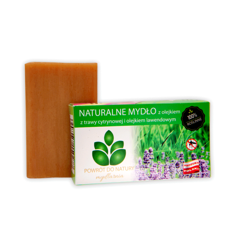 100% naturalne, roślinne mydło z olejkiem z trawy cytrynowej i olejkiem lawendowym - 100 g - 2305