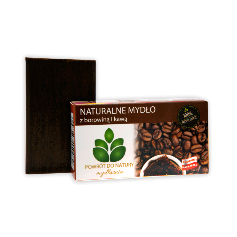 100% naturalne, roślinne mydło z borowiną i kawą - 100 g - 2308