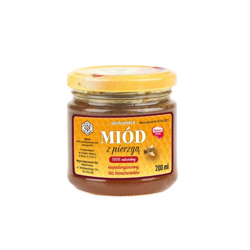Miód z pierzgą 100% naturalny 200ml - 2923